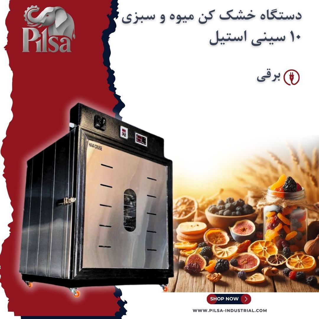 خشک کن میوه و سبزیجات ۱۰ سینی استیل